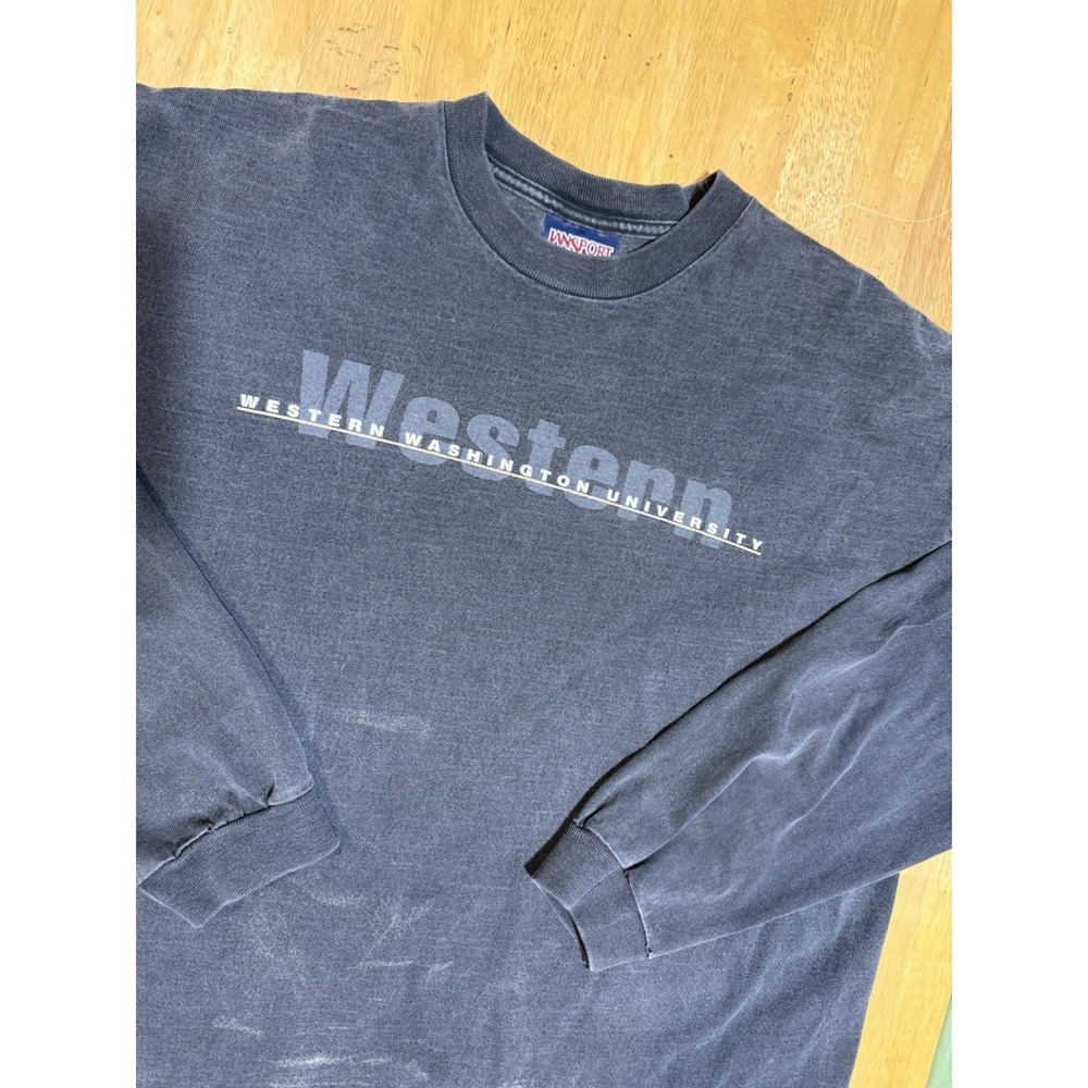 Vintage JanSport WWU Western Washington University XL Distressed Long Sleeve Tee